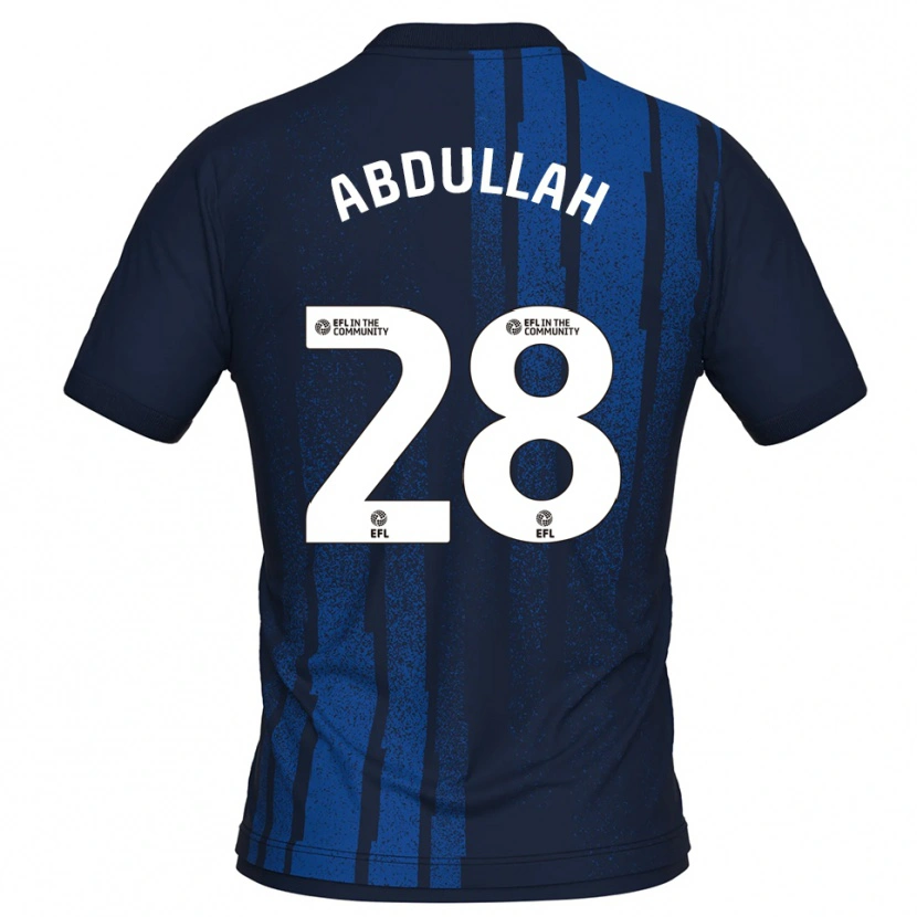 Danxen Bambino Maglia Mckeal Abdullah #28 Blu Navy Bianco Kit Gara Away 2025/26 Maglietta