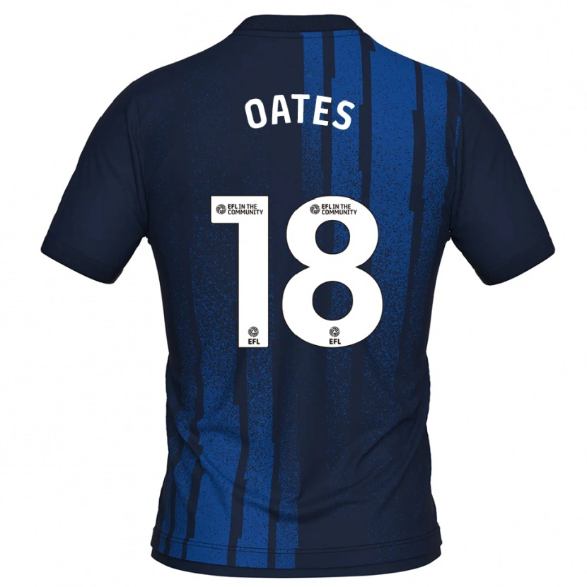 Danxen Bambino Maglia Rhys Oates #18 Blu Navy Bianco Kit Gara Away 2025/26 Maglietta