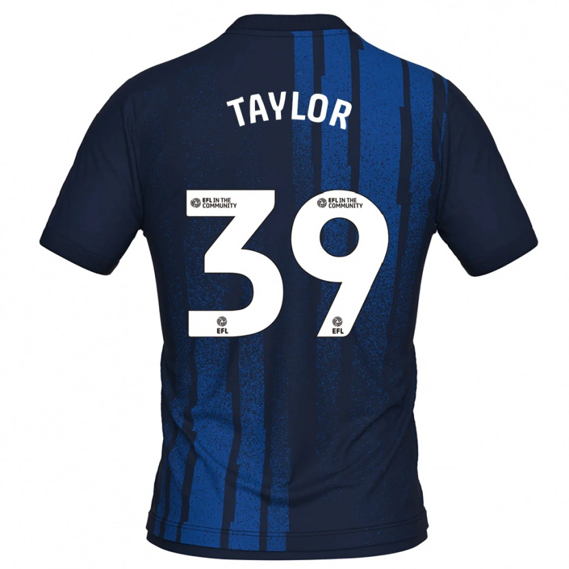 Danxen Bambino Maglia Oliver Taylor #39 Blu Navy Bianco Kit Gara Away 2025/26 Maglietta