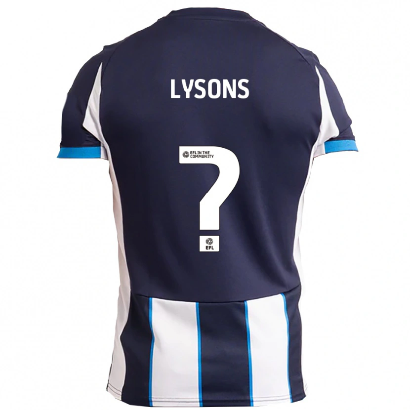 Danxen Bambino Maglia Emma Lysons #0 Bianco Blu Navy Kit Gara Away 2025/26 Maglietta