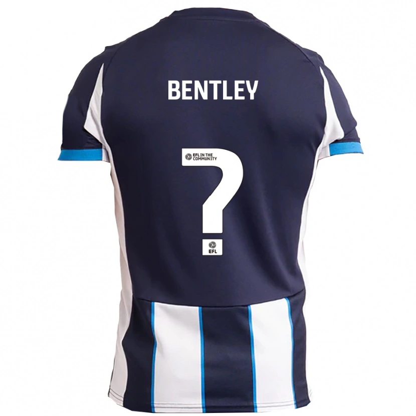 Danxen Bambino Maglia Kenzie Bentley #0 Bianco Blu Navy Kit Gara Away 2025/26 Maglietta