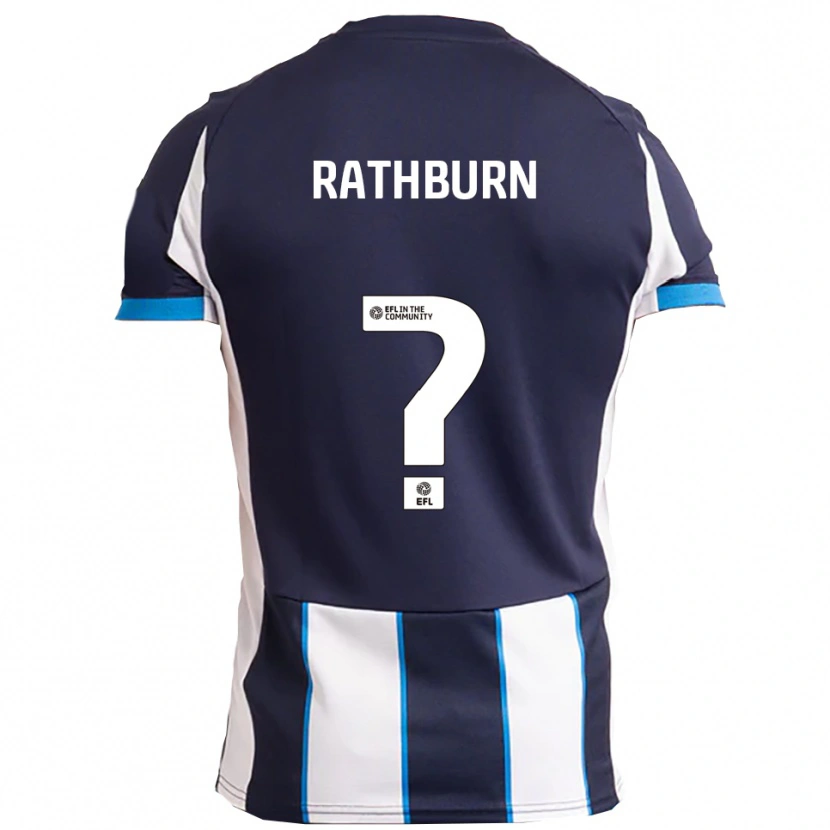 Danxen Bambino Maglia Levi Rathburn #0 Bianco Blu Navy Kit Gara Away 2025/26 Maglietta