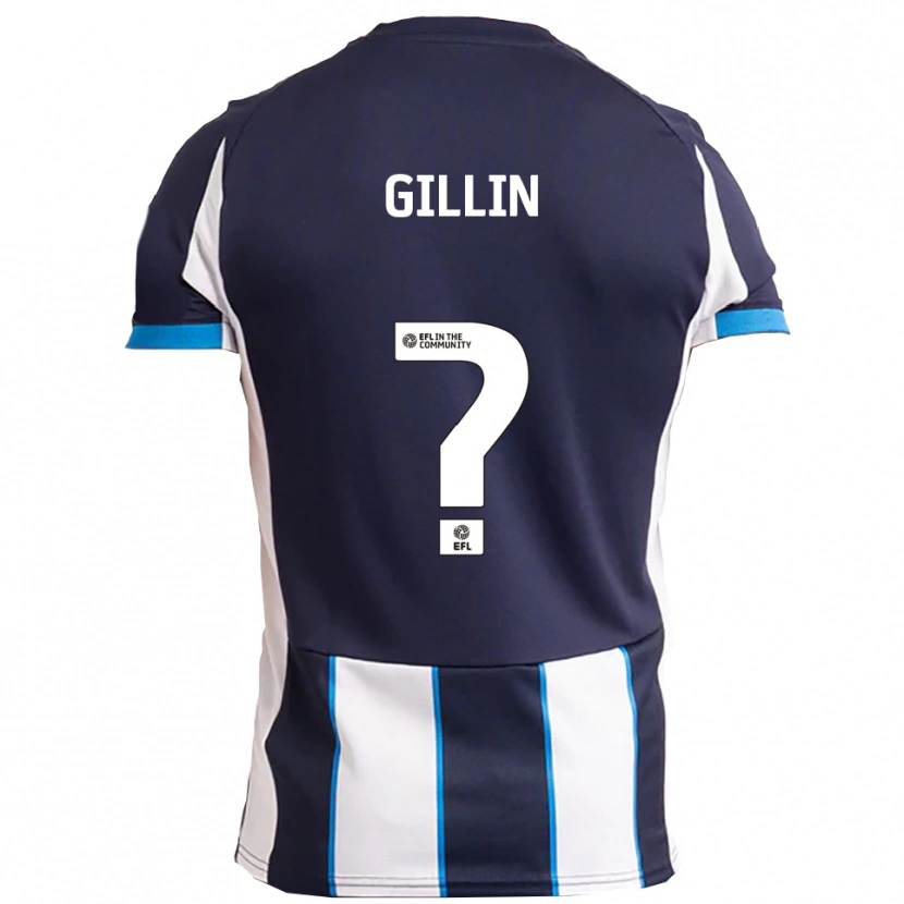 Danxen Bambino Maglia Jessica Gillin #0 Bianco Blu Navy Kit Gara Away 2025/26 Maglietta