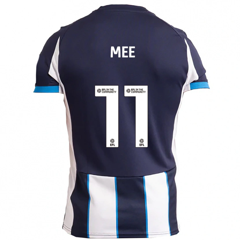 Danxen Bambino Maglia Ashton Mee #11 Bianco Blu Navy Kit Gara Away 2025/26 Maglietta