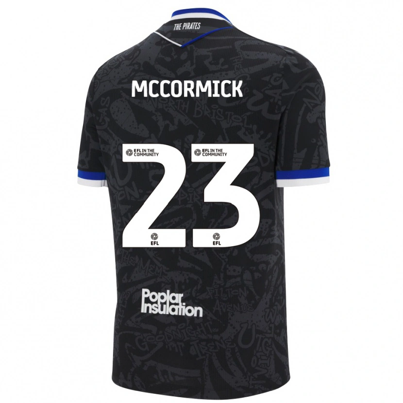 Danxen Bambino Maglia Luke Mccormick #23 Nero Bianco Kit Gara Away 2025/26 Maglietta