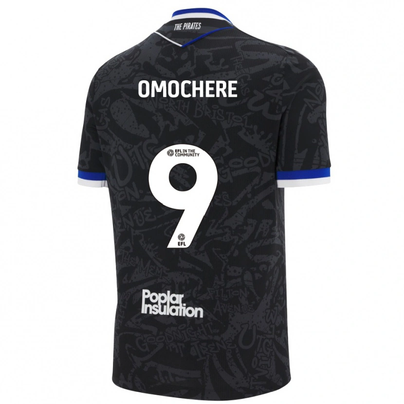 Danxen Bambino Maglia Promise Omochere #9 Nero Bianco Kit Gara Away 2025/26 Maglietta