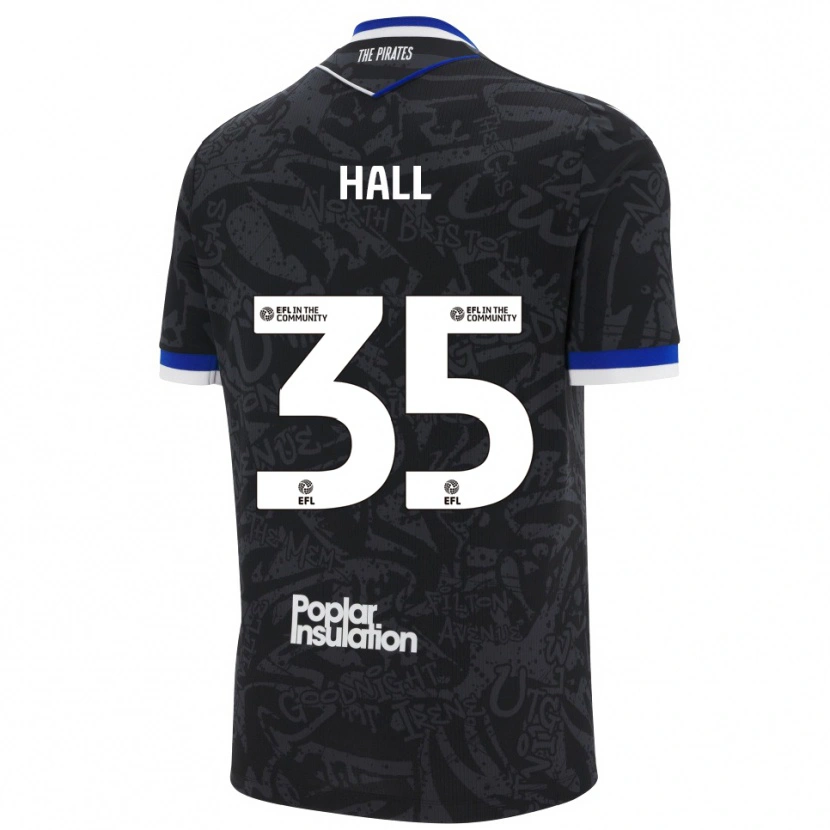 Danxen Bambino Maglia Matt Hall #35 Nero Bianco Kit Gara Away 2025/26 Maglietta