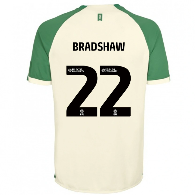 Danxen Bambino Maglia Zak Bradshaw #22 Bianco Sporco Verde Kit Gara Away 2025/26 Maglietta