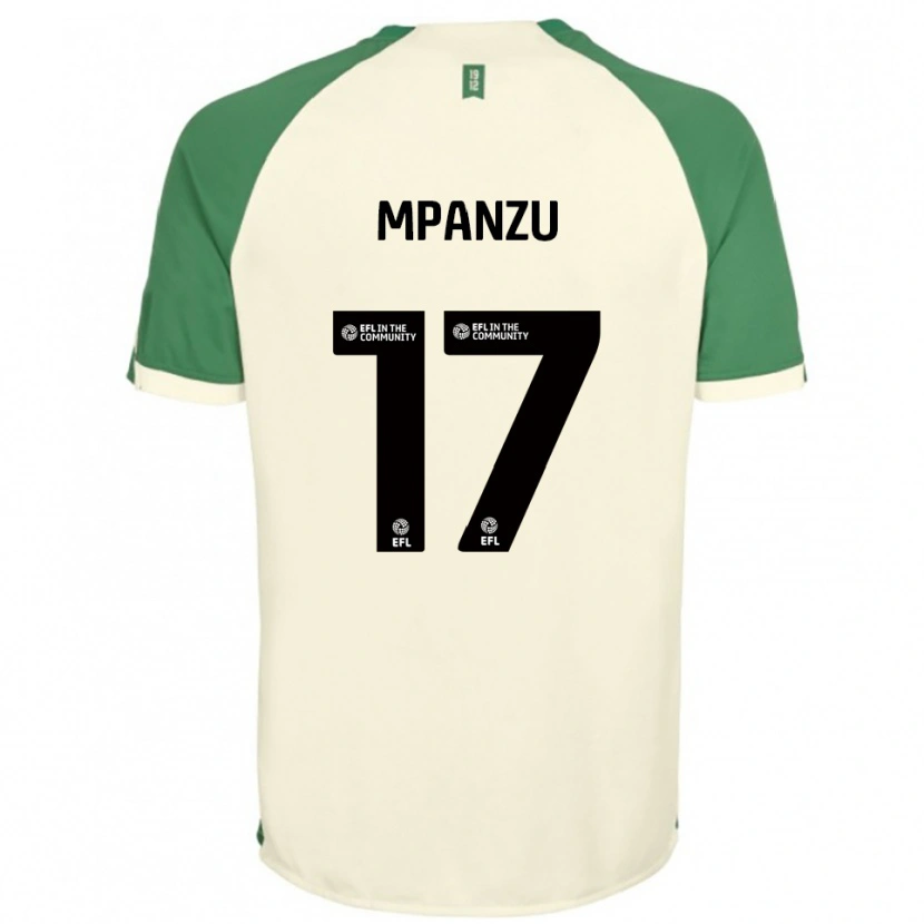Danxen Bambino Maglia Pelly Ruddock Mpanzu #17 Bianco Sporco Verde Kit Gara Away 2025/26 Maglietta
