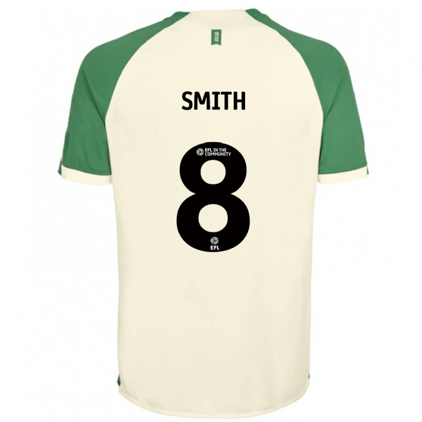 Danxen Bambino Maglia Korey Smith #8 Bianco Sporco Verde Kit Gara Away 2025/26 Maglietta