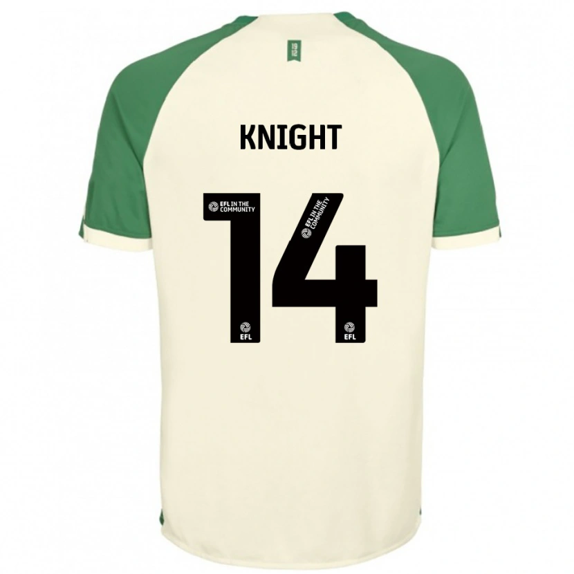 Danxen Bambino Maglia Ben Knight #14 Bianco Sporco Verde Kit Gara Away 2025/26 Maglietta