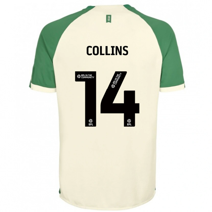 Danxen Bambino Maglia Natasha Collins #14 Bianco Sporco Verde Kit Gara Away 2025/26 Maglietta