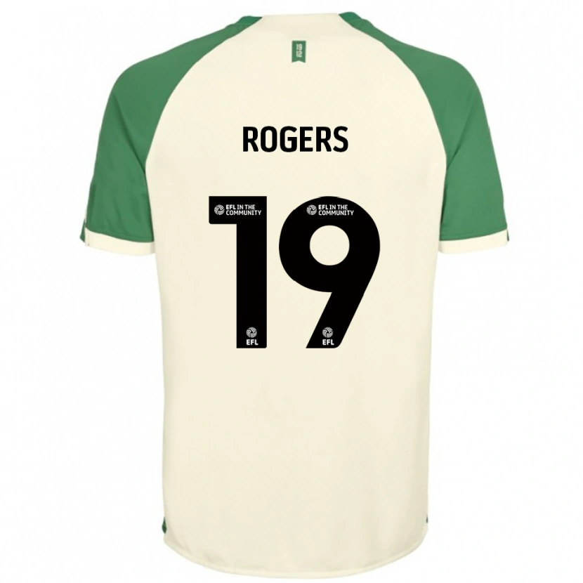 Danxen Bambino Maglia Beatrice Rogers #19 Bianco Sporco Verde Kit Gara Away 2025/26 Maglietta