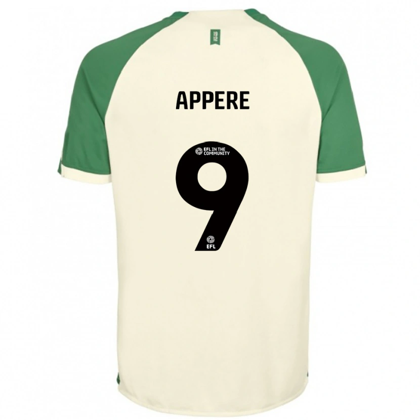 Danxen Bambino Maglia Louis Appéré #9 Bianco Sporco Verde Kit Gara Away 2025/26 Maglietta