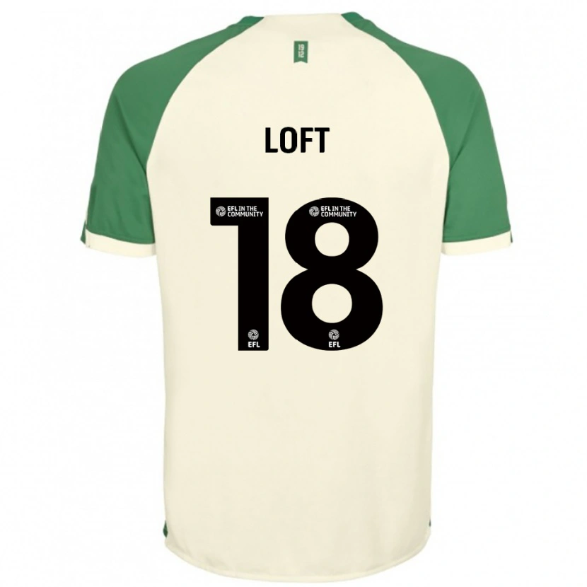 Danxen Bambino Maglia Ryan Loft #18 Bianco Sporco Verde Kit Gara Away 2025/26 Maglietta