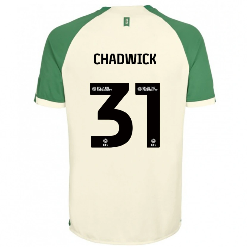 Danxen Bambino Maglia Louis Chadwick #31 Bianco Sporco Verde Kit Gara Away 2025/26 Maglietta