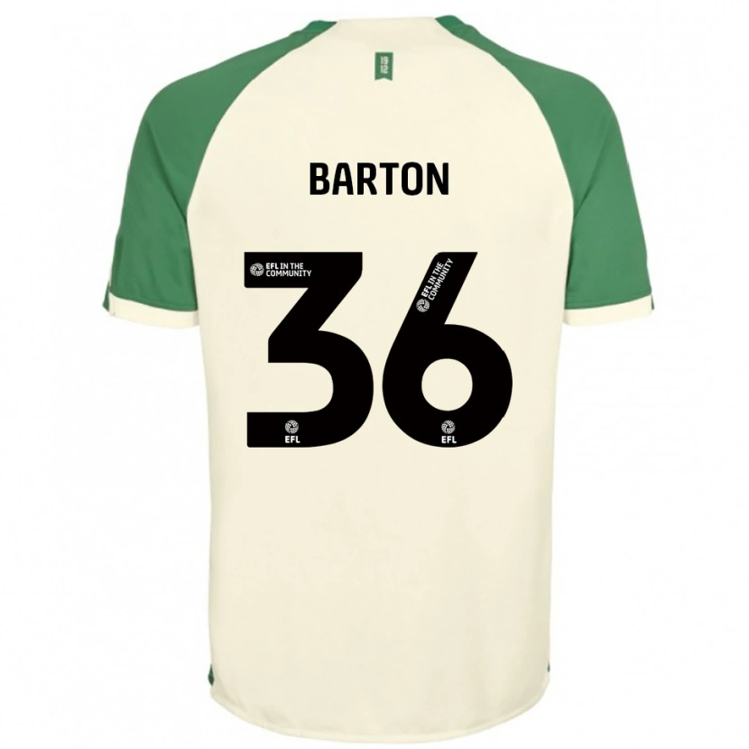 Danxen Bambino Maglia Dan Barton #36 Bianco Sporco Verde Kit Gara Away 2025/26 Maglietta
