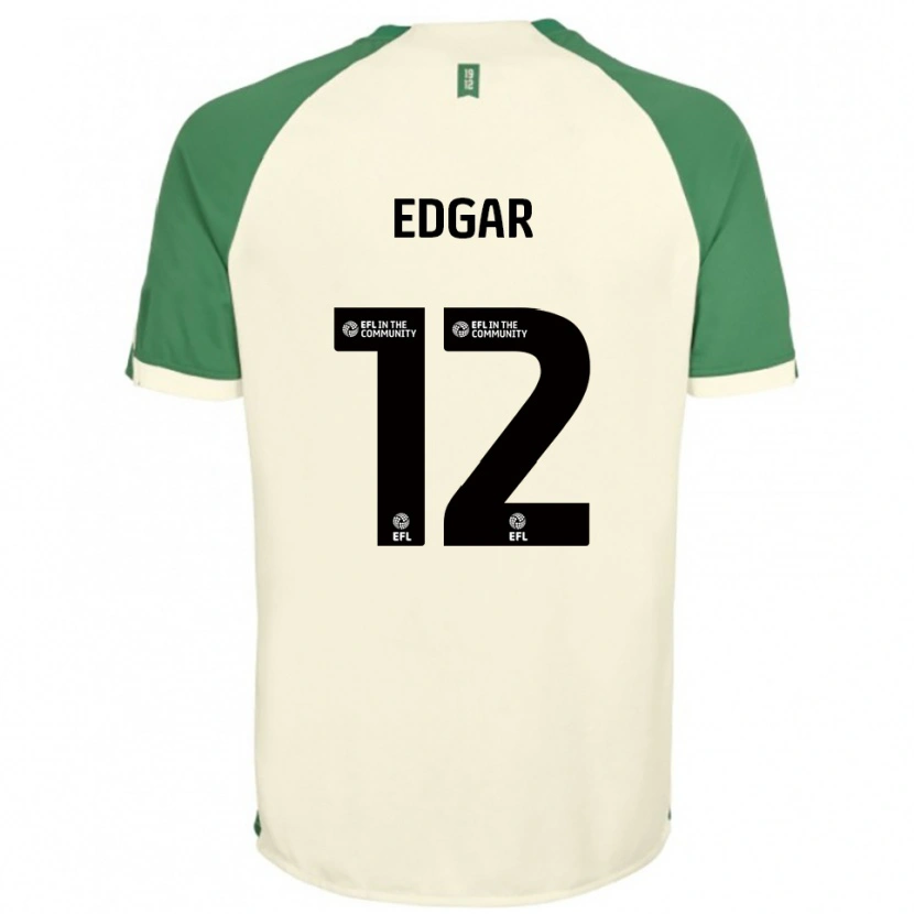 Danxen Bambino Maglia Sammy Edgar #12 Bianco Sporco Verde Kit Gara Away 2025/26 Maglietta