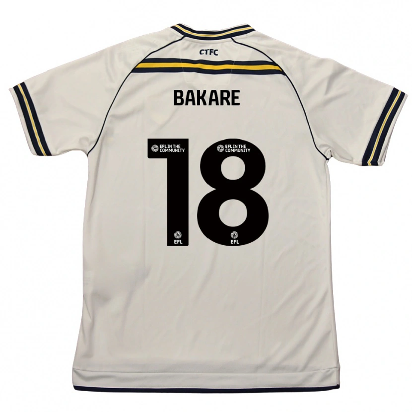 Danxen Bambino Maglia Ibrahim Bakare #18 Bianco Blu Navy Kit Gara Away 2025/26 Maglietta