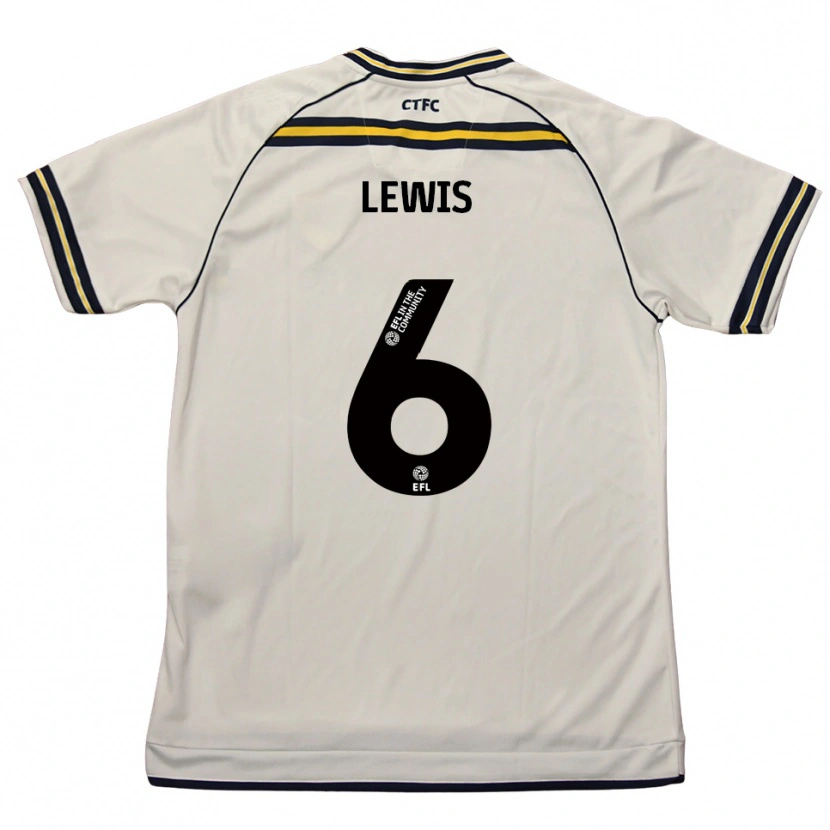 Danxen Bambino Maglia Megan Lewis #6 Bianco Blu Navy Kit Gara Away 2025/26 Maglietta