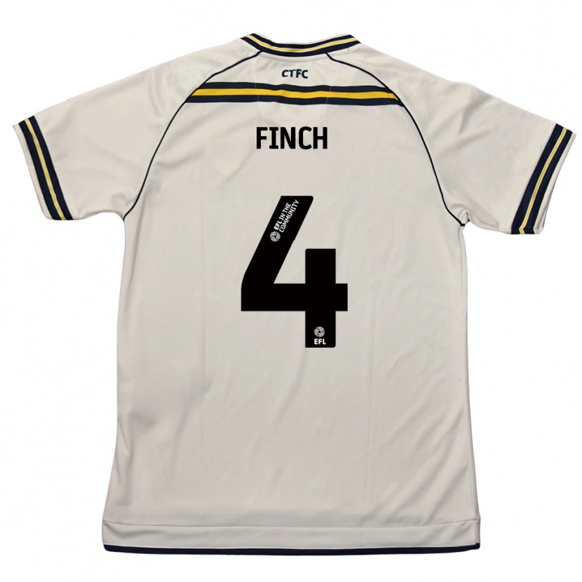 Danxen Bambino Maglia Holly Finch #4 Bianco Blu Navy Kit Gara Away 2025/26 Maglietta