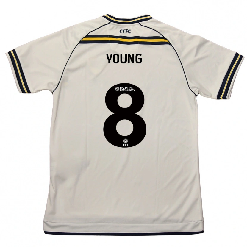 Danxen Bambino Maglia Luke Young #8 Bianco Blu Navy Kit Gara Away 2025/26 Maglietta