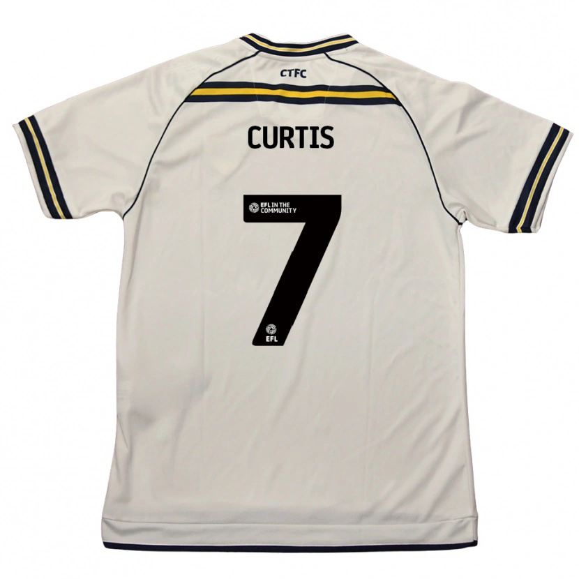Danxen Bambino Maglia Amelie Curtis #7 Bianco Blu Navy Kit Gara Away 2025/26 Maglietta