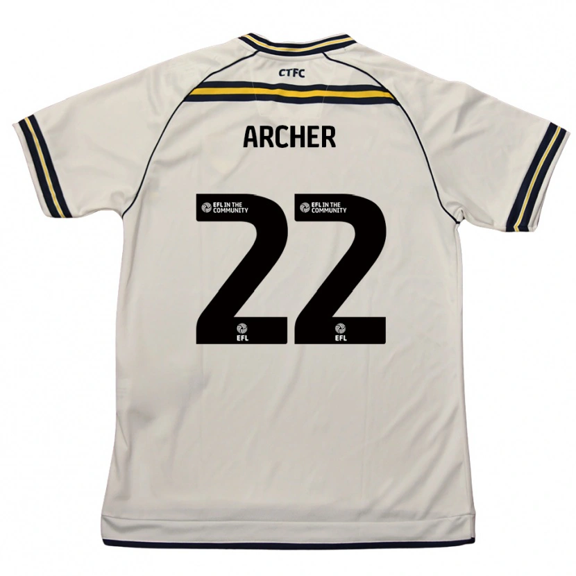 Danxen Bambino Maglia Ethon Archer #22 Bianco Blu Navy Kit Gara Away 2025/26 Maglietta