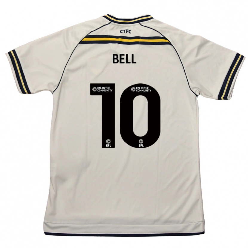 Danxen Bambino Maglia Libby Bell #10 Bianco Blu Navy Kit Gara Away 2025/26 Maglietta