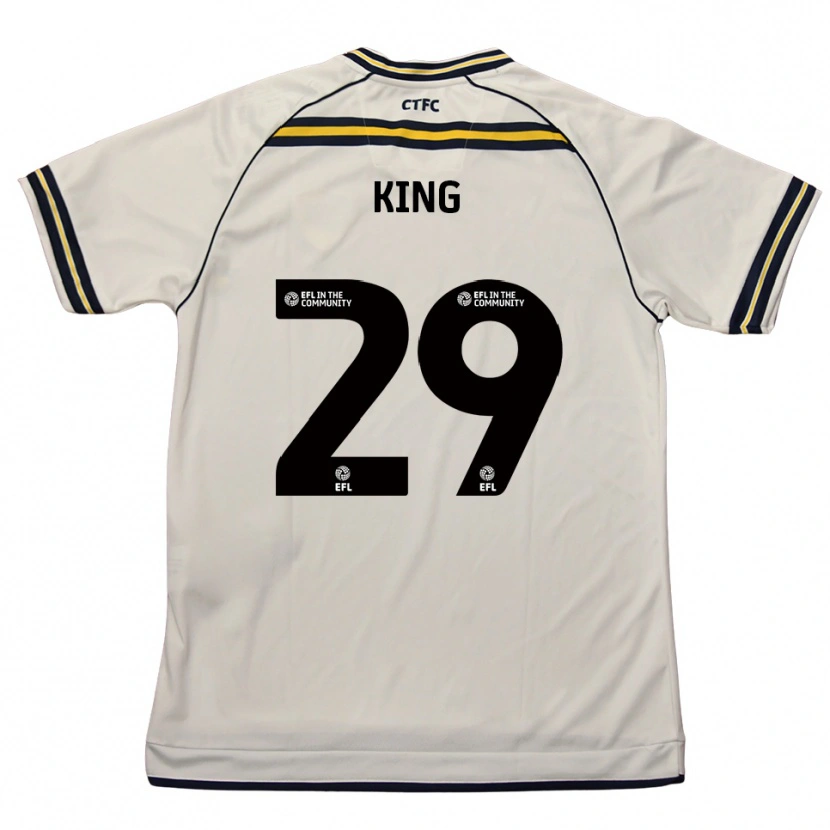 Danxen Bambino Maglia Tom King #29 Bianco Blu Navy Kit Gara Away 2025/26 Maglietta