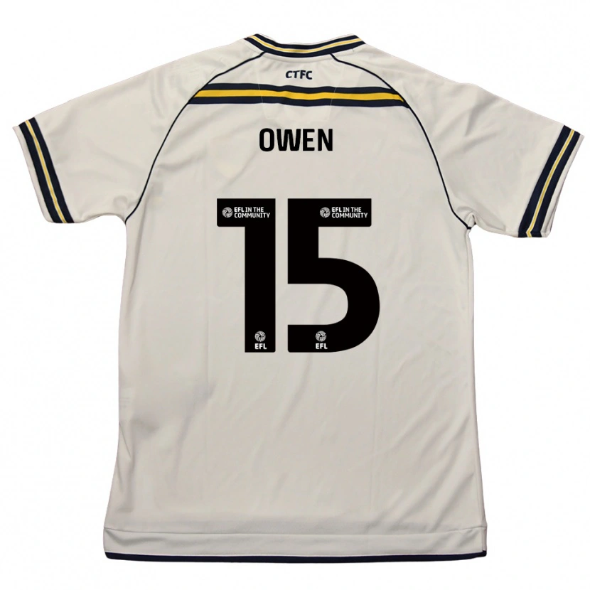 Danxen Bambino Maglia Emily Owen #15 Bianco Blu Navy Kit Gara Away 2025/26 Maglietta