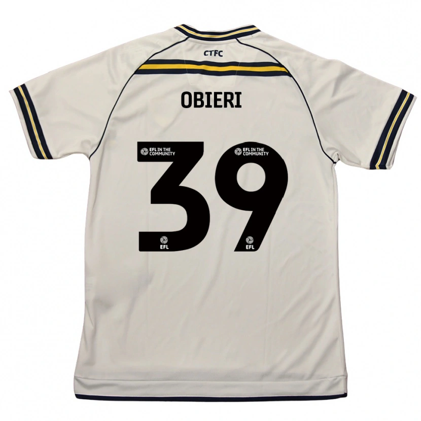 Danxen Bambino Maglia Sopuruchukwu Obieri #39 Bianco Blu Navy Kit Gara Away 2025/26 Maglietta