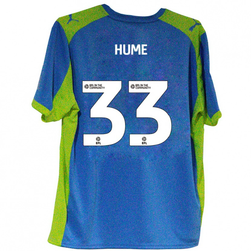 Danxen Bambino Maglia Denver Hume #33 Azzurro Giallo Kit Gara Away 2025/26 Maglietta
