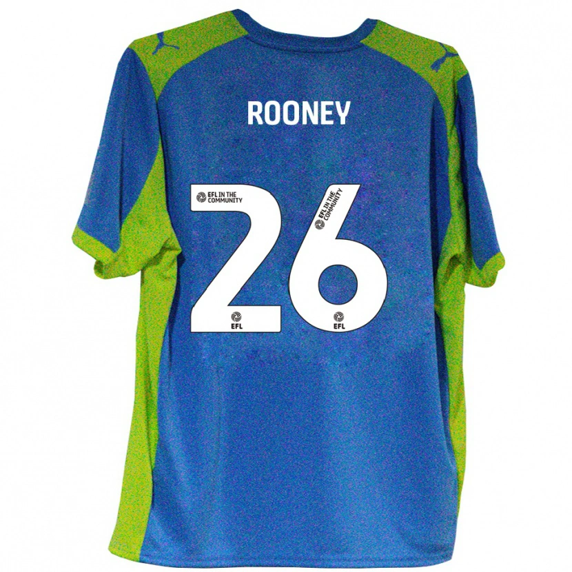 Danxen Bambino Maglia Shaun Rooney #26 Azzurro Giallo Kit Gara Away 2025/26 Maglietta