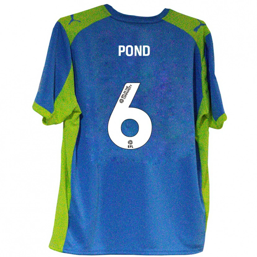 Danxen Bambino Maglia Nathan Pond #6 Azzurro Giallo Kit Gara Away 2025/26 Maglietta