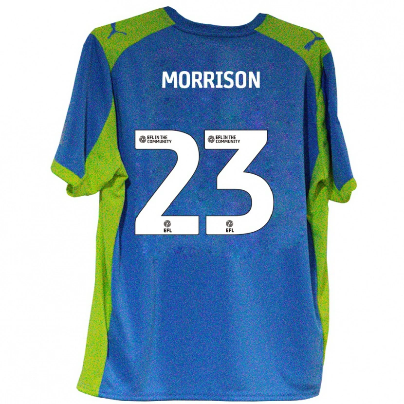 Danxen Bambino Maglia George Morrison #23 Azzurro Giallo Kit Gara Away 2025/26 Maglietta