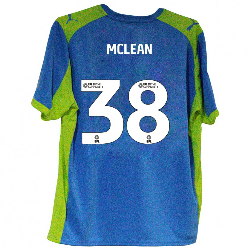 Danxen Bambino Maglia Crispin Mclean #38 Azzurro Giallo Kit Gara Away 2025/26 Maglietta