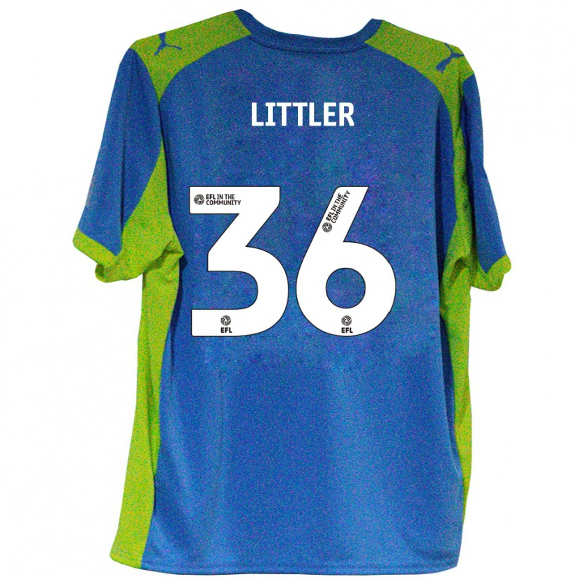 Danxen Bambino Maglia Zack Littler #36 Azzurro Giallo Kit Gara Away 2025/26 Maglietta