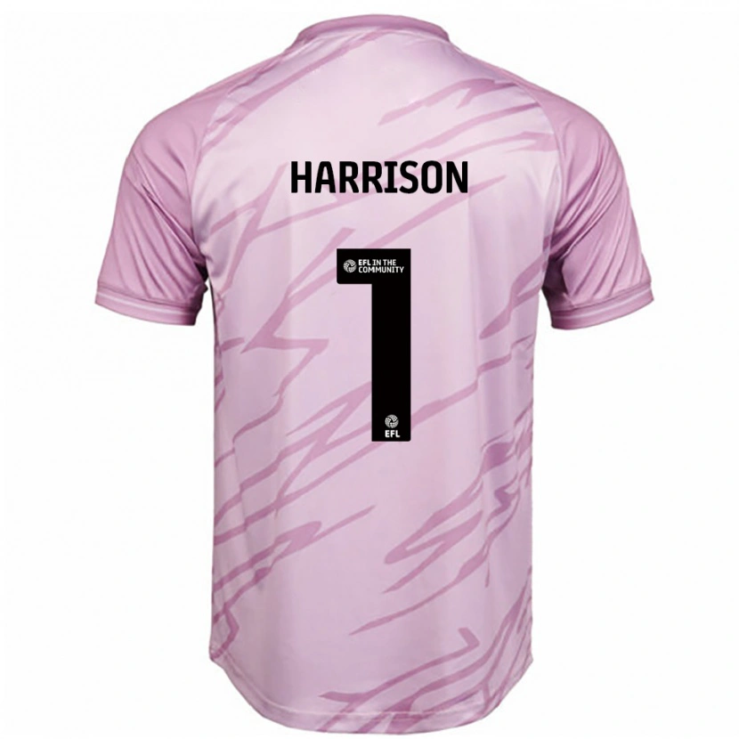 Danxen Bambino Maglia Elyh Harrison #1 Rosa Nero Kit Gara Away 2025/26 Maglietta