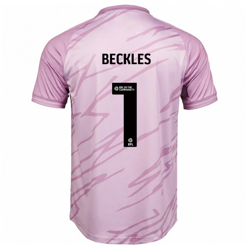 Danxen Bambino Maglia Frankie Beckles #1 Rosa Nero Kit Gara Away 2025/26 Maglietta