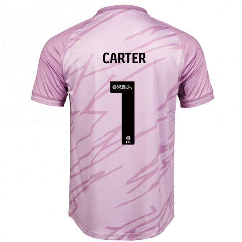 Danxen Bambino Maglia Phoebe Carter #1 Rosa Nero Kit Gara Away 2025/26 Maglietta