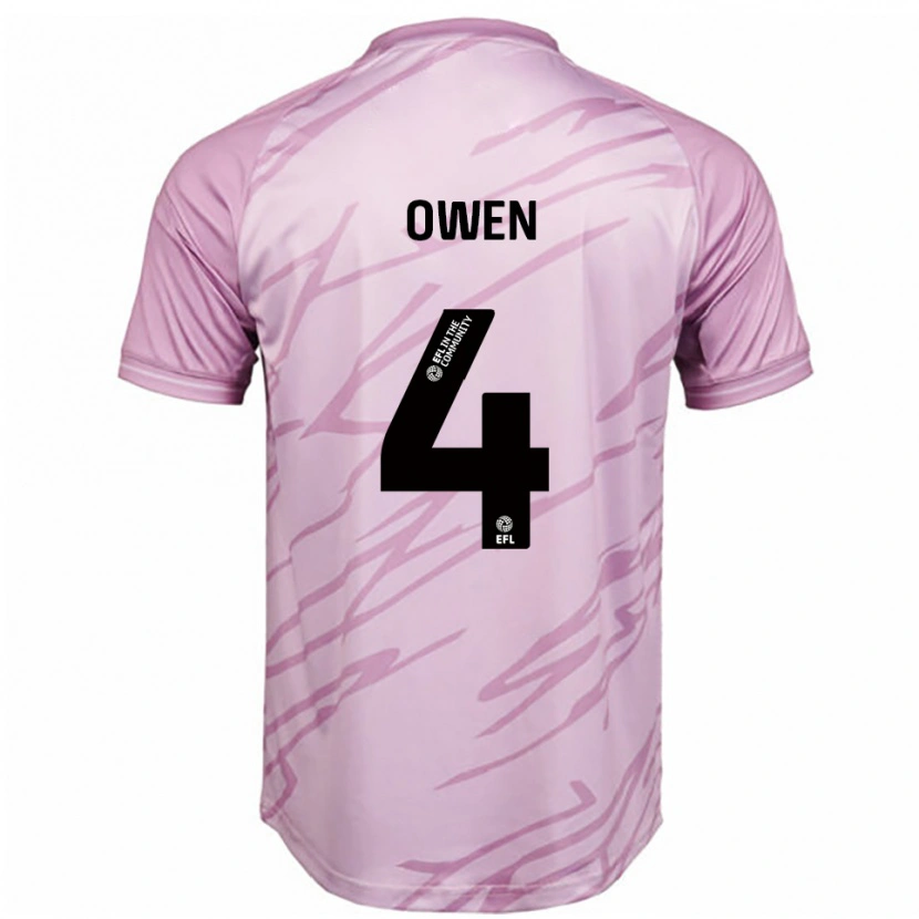 Danxen Bambino Maglia Vikki Owen #4 Rosa Nero Kit Gara Away 2025/26 Maglietta