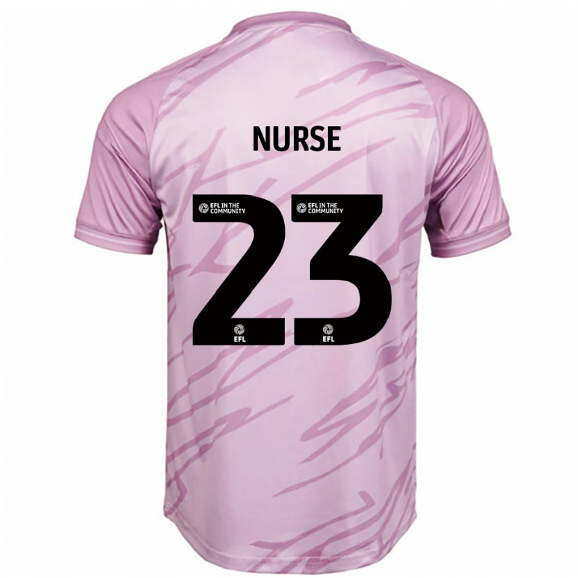 Danxen Bambino Maglia George Nurse #23 Rosa Nero Kit Gara Away 2025/26 Maglietta