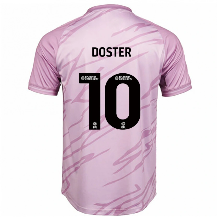 Danxen Bambino Maglia Katie Doster #10 Rosa Nero Kit Gara Away 2025/26 Maglietta