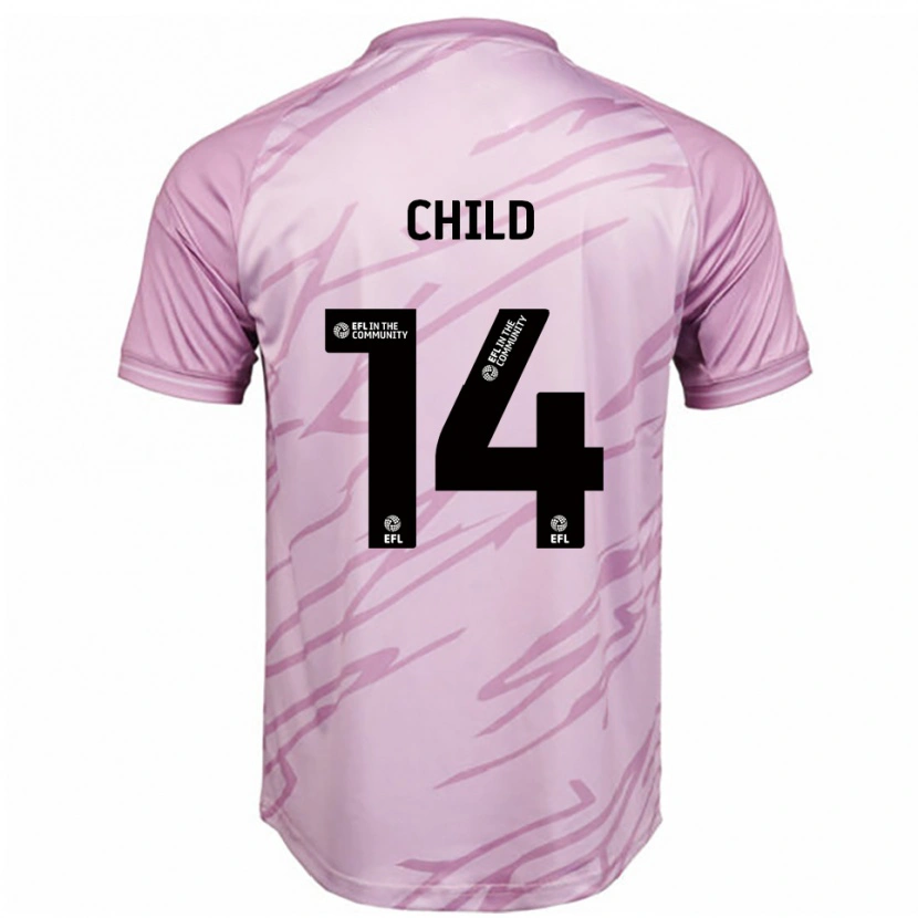 Danxen Bambino Maglia Zoe Child #14 Rosa Nero Kit Gara Away 2025/26 Maglietta