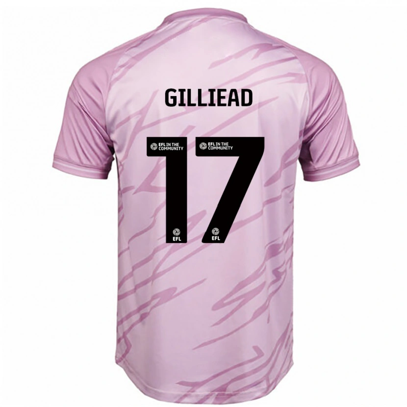Danxen Bambino Maglia Alex Gilliead #17 Rosa Nero Kit Gara Away 2025/26 Maglietta