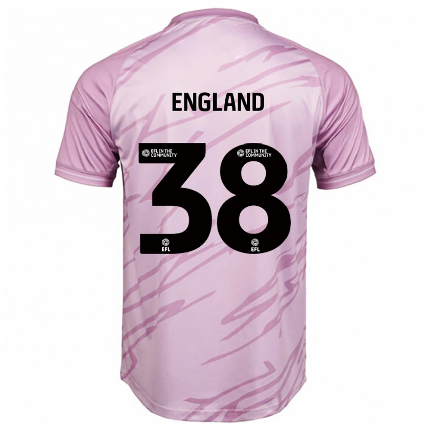 Danxen Bambino Maglia Isaac England #38 Rosa Nero Kit Gara Away 2025/26 Maglietta