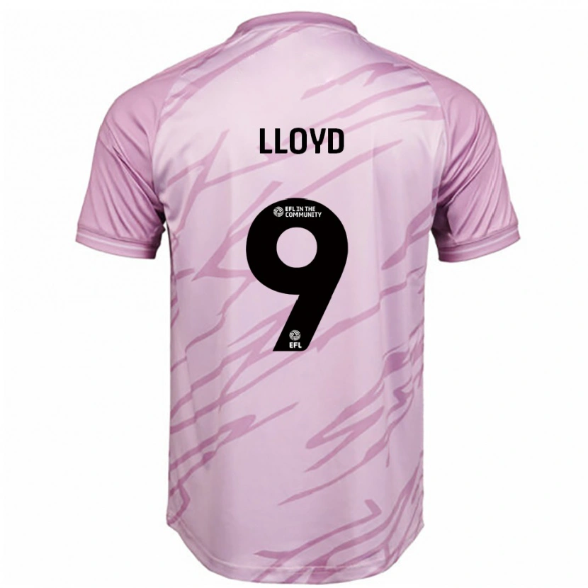 Danxen Bambino Maglia George Lloyd #9 Rosa Nero Kit Gara Away 2025/26 Maglietta