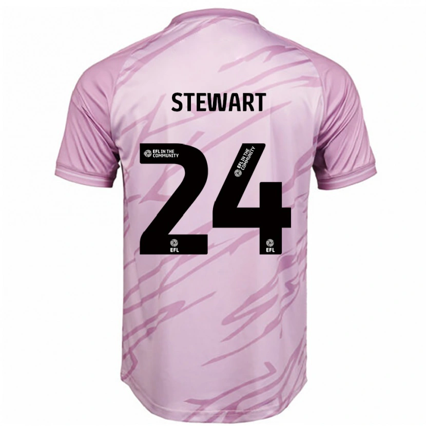 Danxen Bambino Maglia Callum Stewart #24 Rosa Nero Kit Gara Away 2025/26 Maglietta