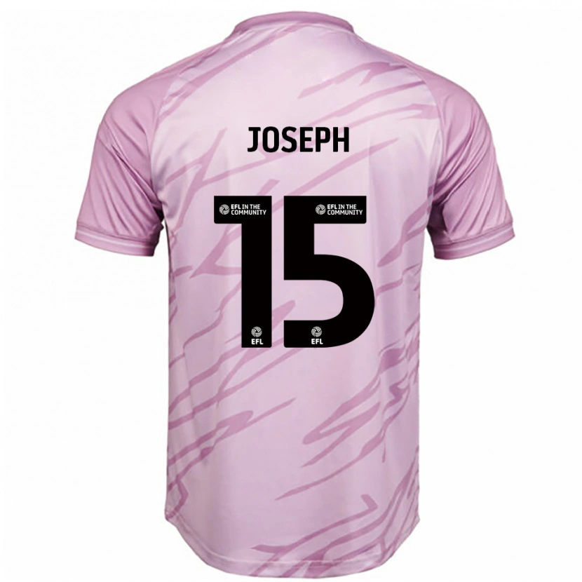 Danxen Bambino Maglia Megan Joseph #15 Rosa Nero Kit Gara Away 2025/26 Maglietta